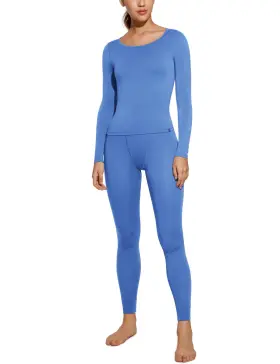 Crz Yoga 942129129641 Soft Thermal Underwear Sets For Women Lightweight Long Johns Base Layer Pajam