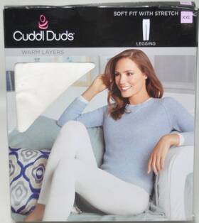 Cuddl Duds 086201071032 Womens Leggings Warm Layers Soft Fit Stretch Xxl White