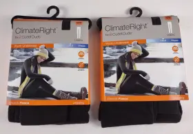 Cuddl Duds 086201146112 2 Climate Right Women Plush Stretch Fleece Black Leggings Medium