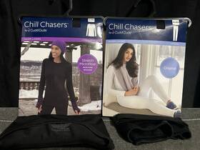 Cuddl Duds 086201197169 Chill Chasers Warm Layers Crew/leggings Set Black Xl 18-20 - Nip