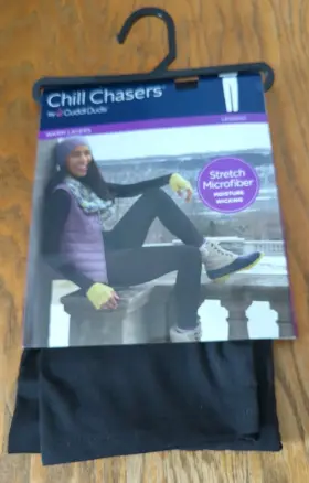 Cuddl Duds 086201198074 Chill Chasers Womens Stretch Microfiber Leggings Size 2xl Black
