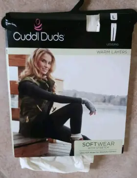 Cuddl Duds 086201280809 Nip Ivory Womens Leggings Softwear With Stretch Size Large 14-16