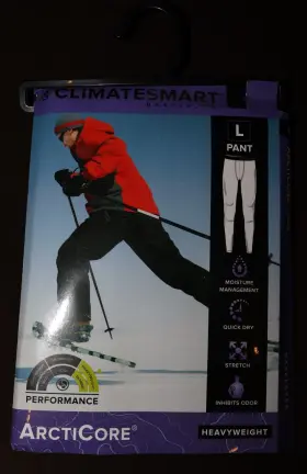 Cuddl Duds 086201310674 Climatesmart Base Layer Pants Men Large Arcticore Heavyweight Stretch
