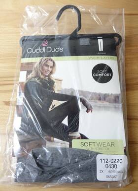 Cuddl Duds 086201366428 Softwear Stretch Leggings Warm Layers Womens 2x Heather Charcoal New