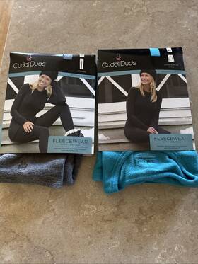 Cuddl Duds 086201383982 Strech Fleece Wear Leggings Size M Long Sleeve Crew Top New