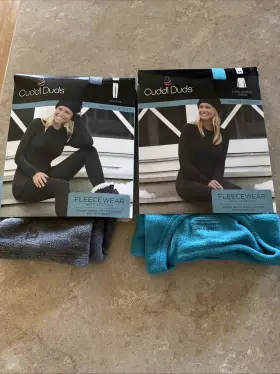 Cuddl Duds 086201383982 Strech Fleece Wear Leggings Size M Long Sleeve Crew Top New