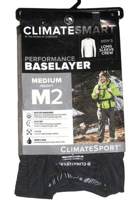 Cuddl Duds 086201486102 Nwt Mens Climatesmart Performance Baselayer Medium Weight L/s Size S Navy Crew