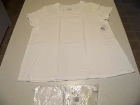 Cuddl Duds 086201493223 Softwear With Stretch Womens Short Sleeve Crew Top Size 1x Ivory Nwt
