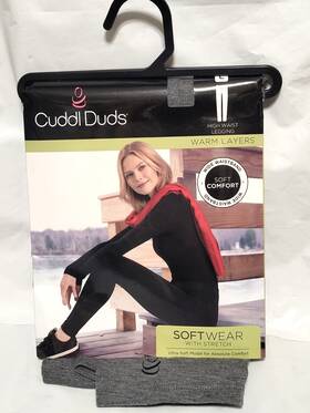Cuddl Duds 086201745575 Grey Womens Softwear With Stretch High Waist Leggings Size L 14-16