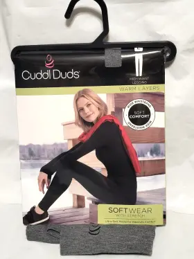 Cuddl Duds 086201745575 Grey Womens Softwear With Stretch High Waist Leggings Size L 14-16