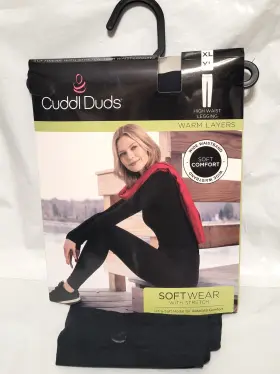 Cuddl Duds 086201745636 Black Womens Softwear With Stretch High Waist Leggings Size Xl 18-20