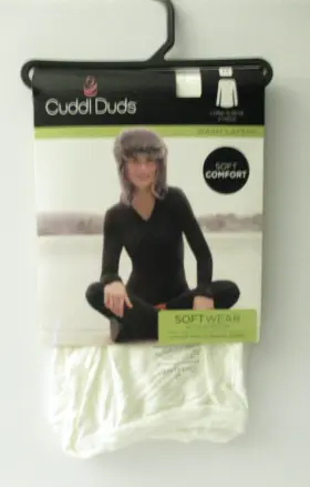 Cuddl Duds 086201745667 Womens Softwear Stretch Long Sleeve V-neck Top Medium 8/10 Ivory