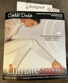 Cuddl Duds 086201827332 Climatesmart Temperature-sensitive Warmwear Long John - Large Nude