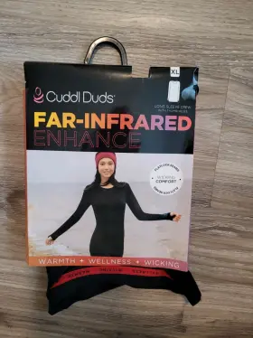 Cuddl Duds 086201938472 Far-infrared Enhance Long Sleeve Crew Top With Thumbholes Black Xl Nip