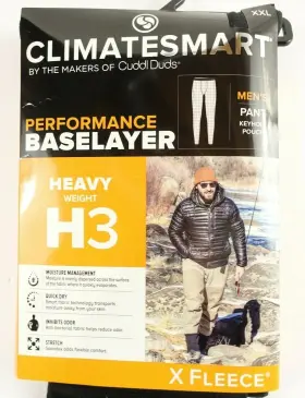 Cuddl Duds 086201951532 Baselayer Pants Men Xxl Heavyweight X-fleece Stretch Quick Dry Black