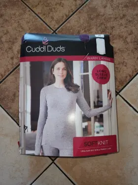 Cuddl Duds 192110255170 Womens Long Sleeve Crew Top Medium M Heathered Purple New