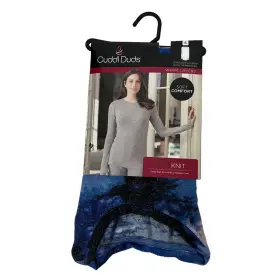 Cuddl Duds 196194499673 Women S Long Sleeve Crew With Thumbholes Sz Small Multi Color Print