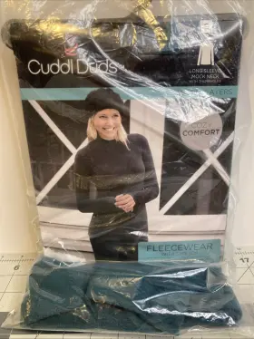 Cuddl Duds 196194513140 Fleecewear Long Sleeve Mock Neck Stretch Warm Layers Hunter Green S