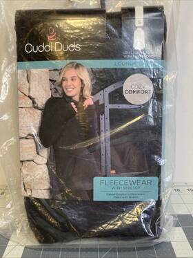 Cuddl Duds 196194515441 Lounge Layers Fleecewear Long Sleeve Tunic Thumb Holes Black Sz S