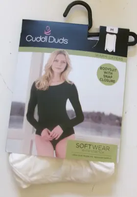 Cuddl Duds 196194517155 Bodysuit With Snap Closure White Size Medium