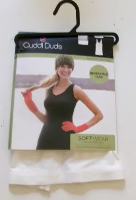 Cuddl Duds 196194517292 Reversable Tank Top White Size Small
