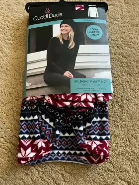 Cuddl Duds 196194517735 Womens Fleecewear Warm Layers Long Sleeve Crew Multicolor Small