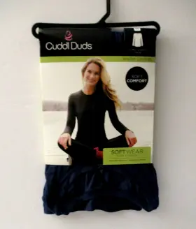 Cuddl Duds 196194517803 Womens Softwear Stretch Long Sleeve Crew Top Medium 10-12 Dark Blue