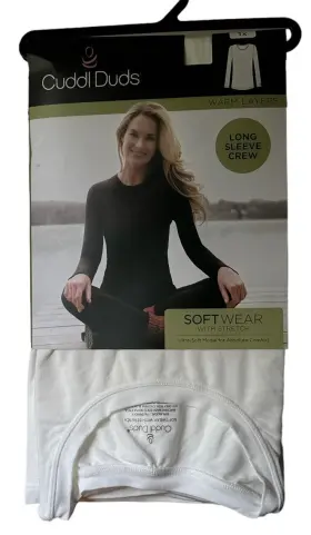 Cuddl Duds 196194518527 Women S Softwear Stretch Long Sleeve Crew Top Size 1x