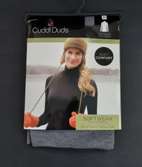 Cuddl Duds 196194519401 Soft Wear With Stretch Warm Layers Long Sleeve Turtleneck Medium Gray