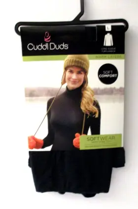 Cuddl Duds 196194519517 Womens Softwear Stretch Long Sleeve Turtleneck Size Large 14-16 Black