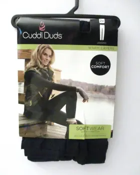 Cuddl Duds 196194539188 Womens Softwear With Stretch Leggings Plus Size 2x Black