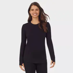 Cuddl Duds 196194653600 Womens Warm Essentials By Everyday Comfort Thermal Crewneck Top