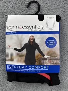 Cuddl Duds 196194653617 Warm Essentials By Womens Everyday Comfort Thermal Crewneck Top
