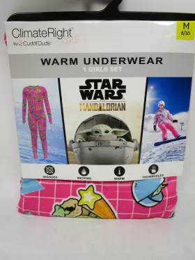 Cuddl Duds 196194682259 Climate Right Star Wars Girls Warm Underwear Large 10/12 25in Waist