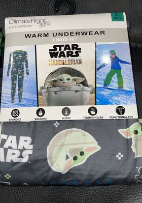 Cuddl Duds 196194682495 Climate Right By Cuddle Large Warm Underwear Star Wars The Mandalorian New