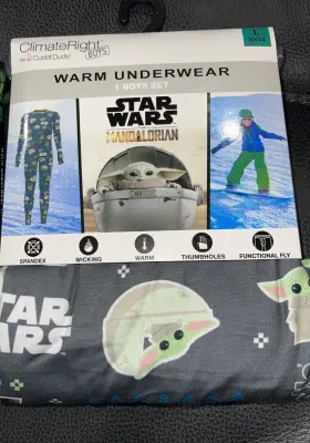 Cuddl Duds 196194682495 Climate Right By Cuddle Large Warm Underwear Star Wars The Mandalorian New
