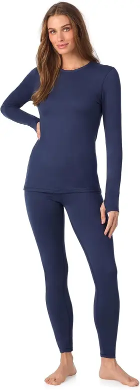 Cuddl Duds 196194970653 Womens Thermal Set Medium Navy