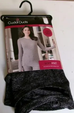 Cuddl Duds 197117334538 Long Sleeve Crew Top Heather Coal Size 1x
