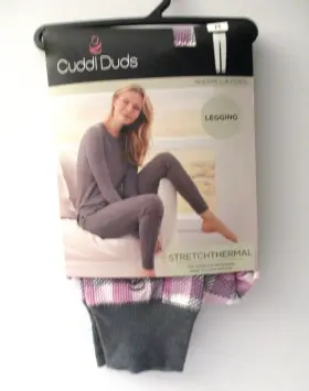Cuddl Duds 197117337584 Womens Stretchthermal Leggings Size Medium 10-12 Lilac Check
