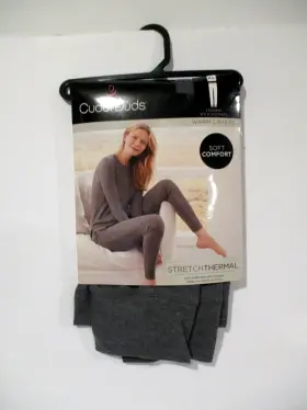 Cuddl Duds 197117337959 Womens Stretch Thermal Leggings With Pockets Size Xl 18-20 Gray