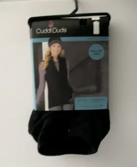 Cuddl Duds 197117347767 Womens Full Zip Vest Fleecewear With Stretch Size Large Black