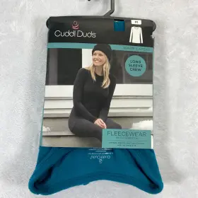 Cuddl Duds 197117348160 Womens Long Sleeve Crew Warm Layer Fleece Wear Stretch Shirt Sz M