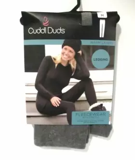 Cuddl Duds 197117348986 Sz M Gray Fleecewear With Stretch Leggings Size Medium 10-12 No Pack