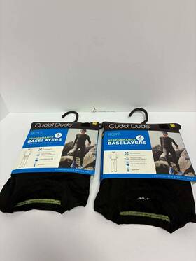 Cuddl Duds 197117355366 Performance Baselayers 4 Piece Set Boys Sz Medium Black
