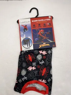 Cuddl Duds 197117355922 Marvel Spider Man 2 Piece Stretch Base Layer Set Boys Large L 12 / 14