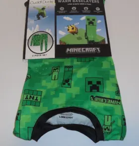 Cuddl Duds 197117355960 Minecraft 2 Piece Warm Baselayer Set Boys Small 6/7 Pants Shirt New
