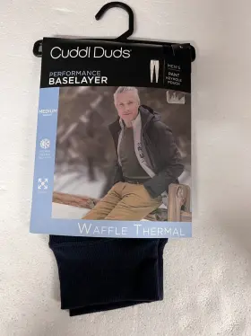 Cuddl Duds 197117358268 50 Performance Baselayer Pant Blue Midweight Thermal Mens Large L