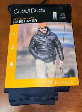 Cuddl Duds 197117365075 Mens Large X Fleece Performance Baselayer Pants Dark Grey Heavy