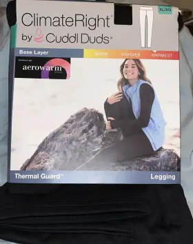 Cuddl Duds 197117501831 Climate Right Thermal Guard Legging Base Layer Black Xl
