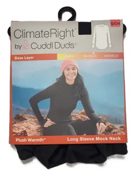 Cuddl Duds 197117502043 Climateright By Women Plush Warmth Base Layer Mock Neck Top - Size S